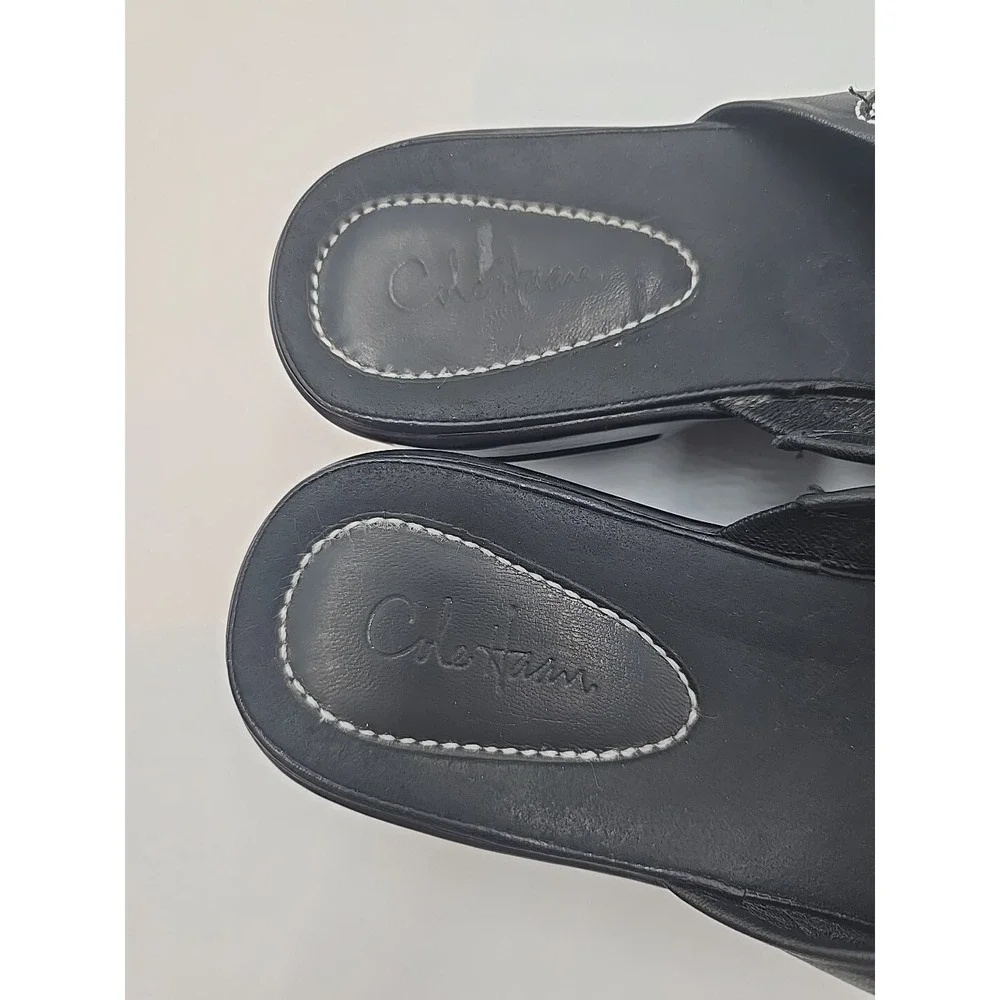 Cole Haan Air Alta High Slide Womens Sz 7B Black Sandals Comfort Wedge Goth Punk